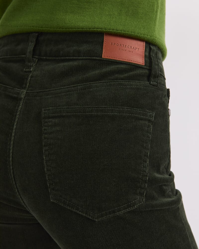 Cleo Straight Cord Jean in FOREST