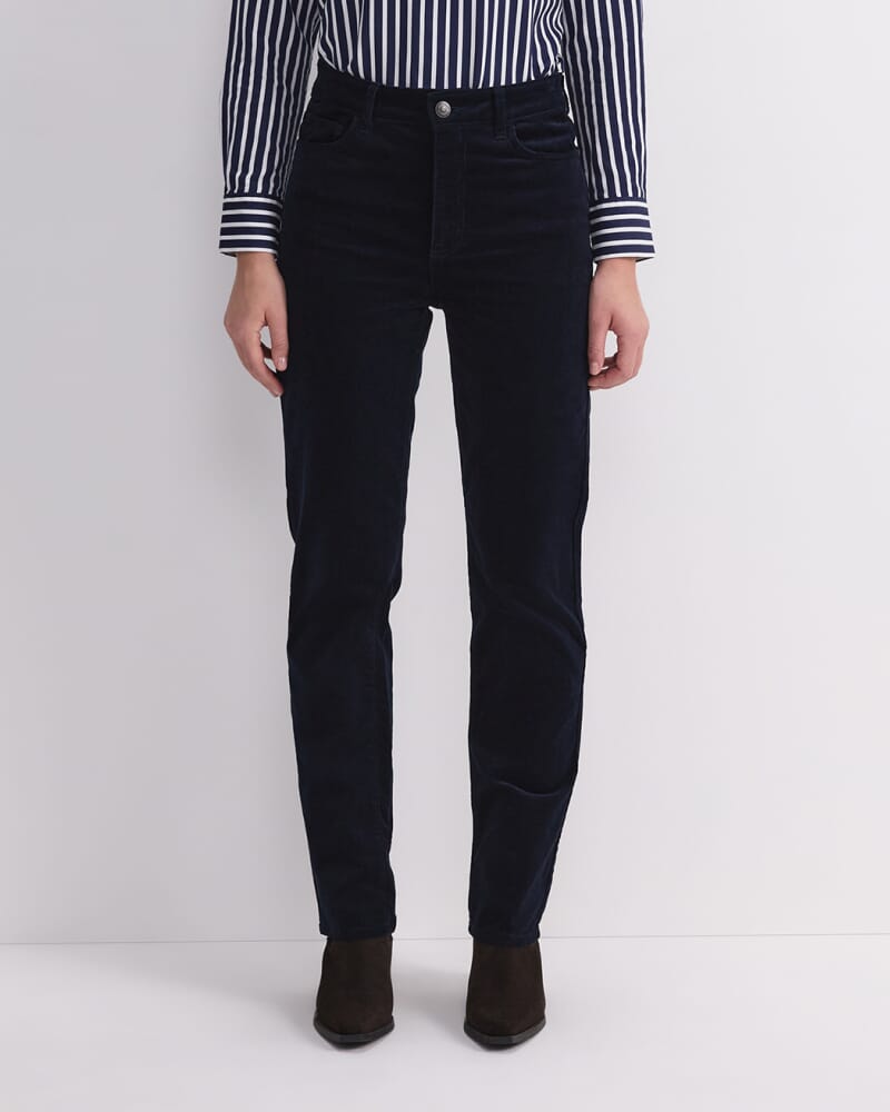 Cleo Straight Cord Jean in NAVY