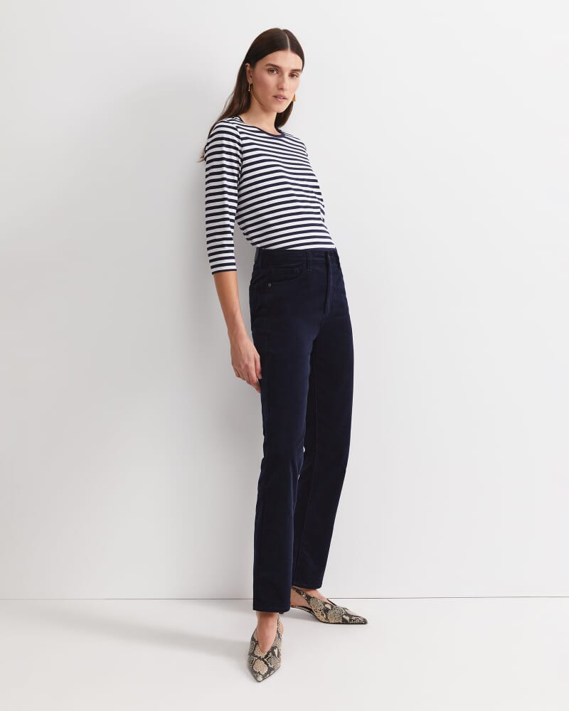 Cleo Straight Cord Jean in NAVY