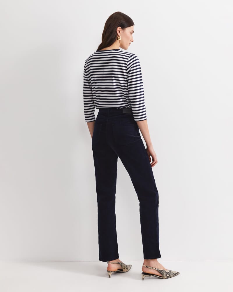 Cleo Straight Cord Jean in NAVY