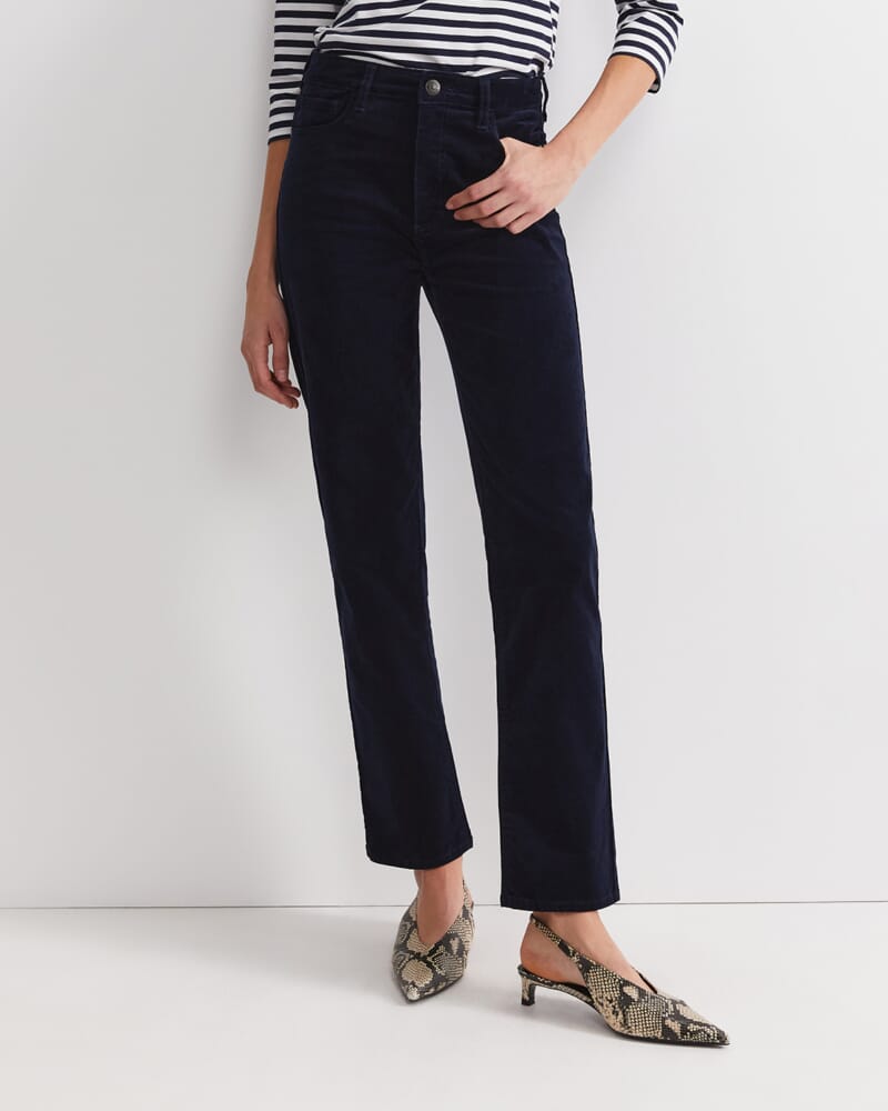 Cleo Straight Cord Jean in NAVY