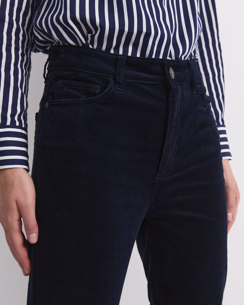 Cleo Straight Cord Jean in NAVY