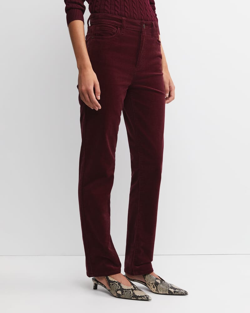 Cleo Straight Cord Jean in WINE