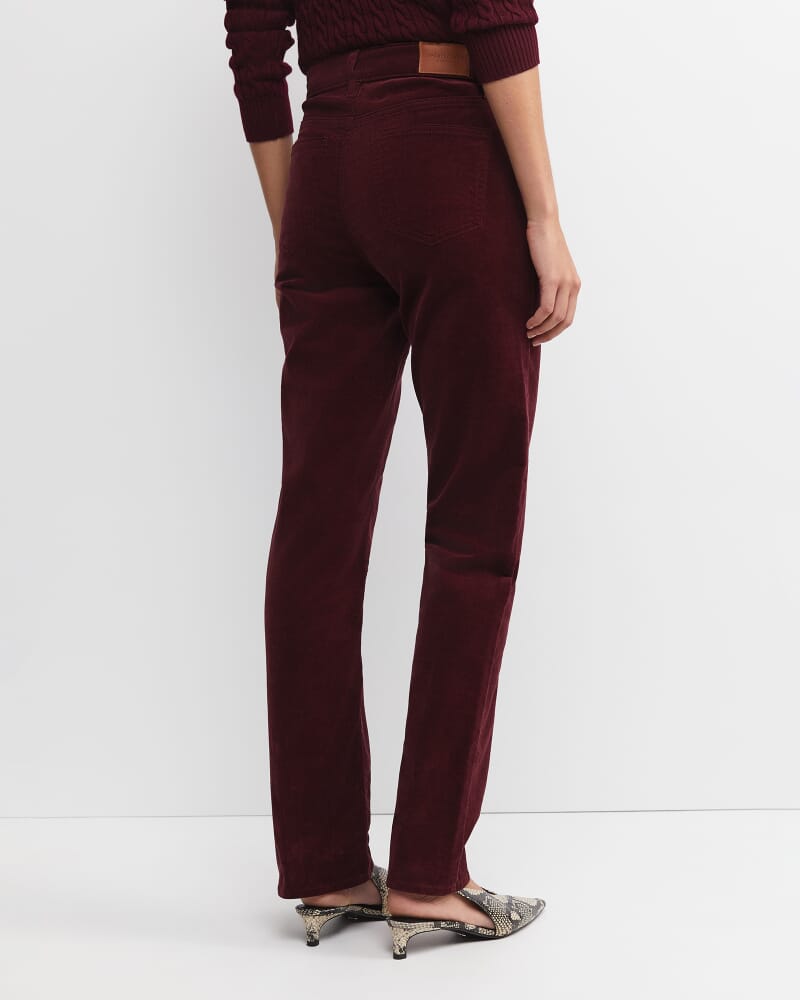 Cleo Straight Cord Jean in WINE