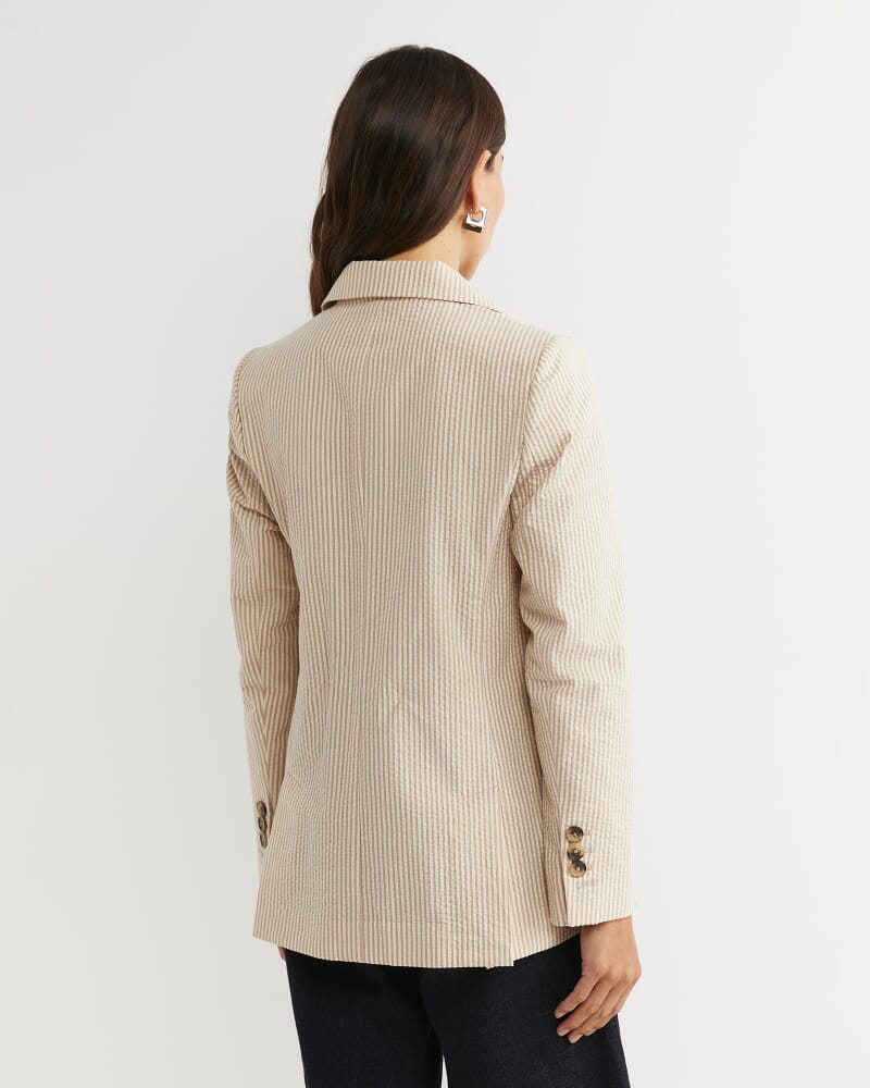 Nikoo Stripe Jacket in TAN/WHITE