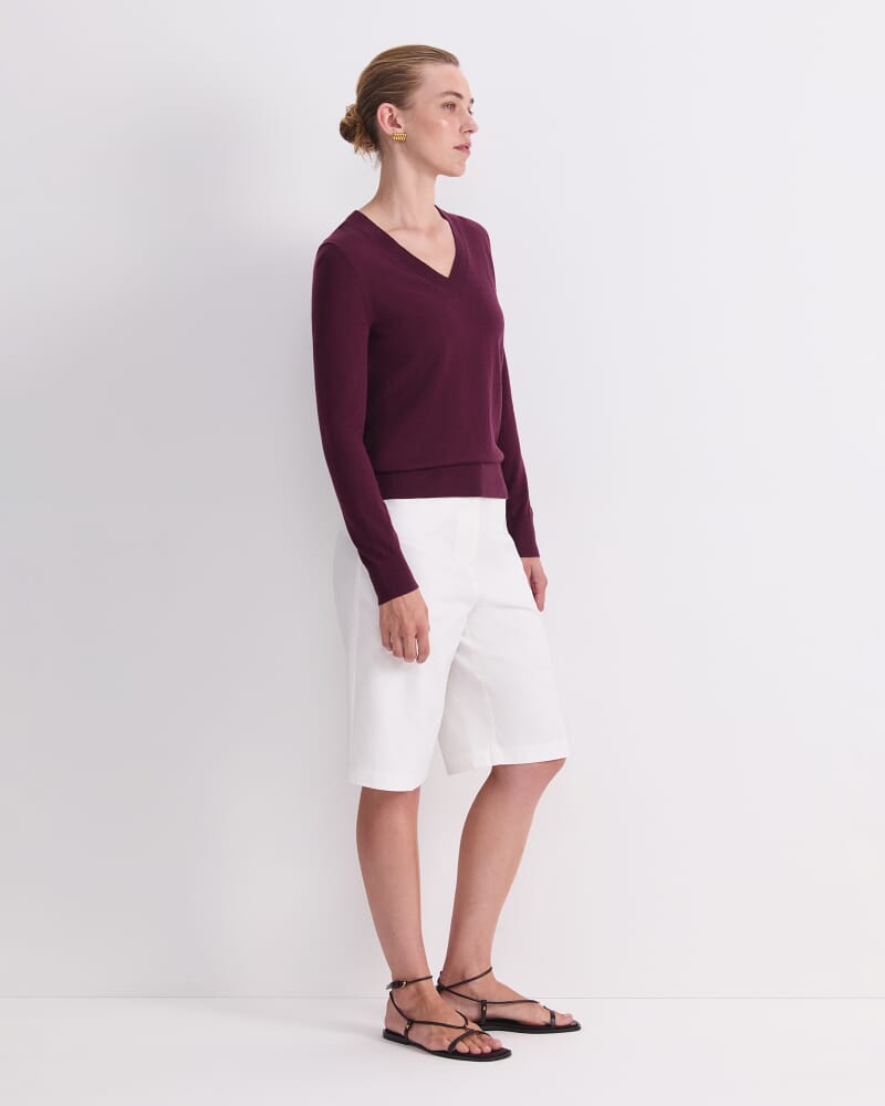 Francis Merino V-Neck Knit in FIG