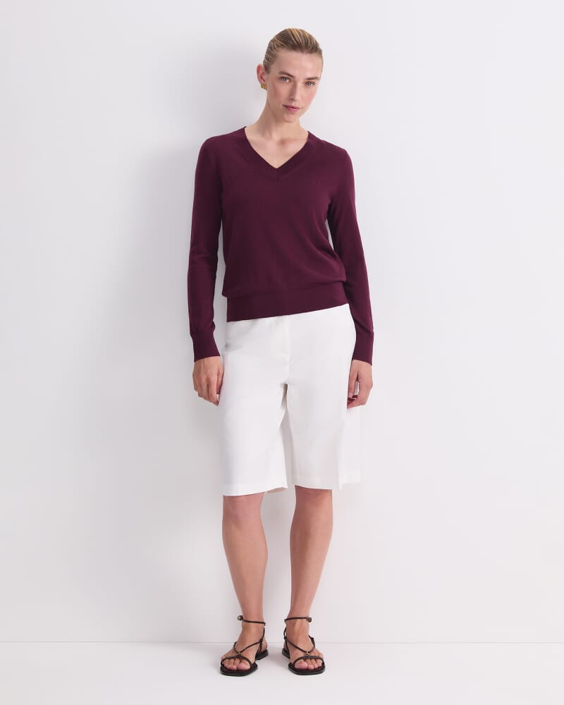 Francis Merino V-Neck Knit in FIG