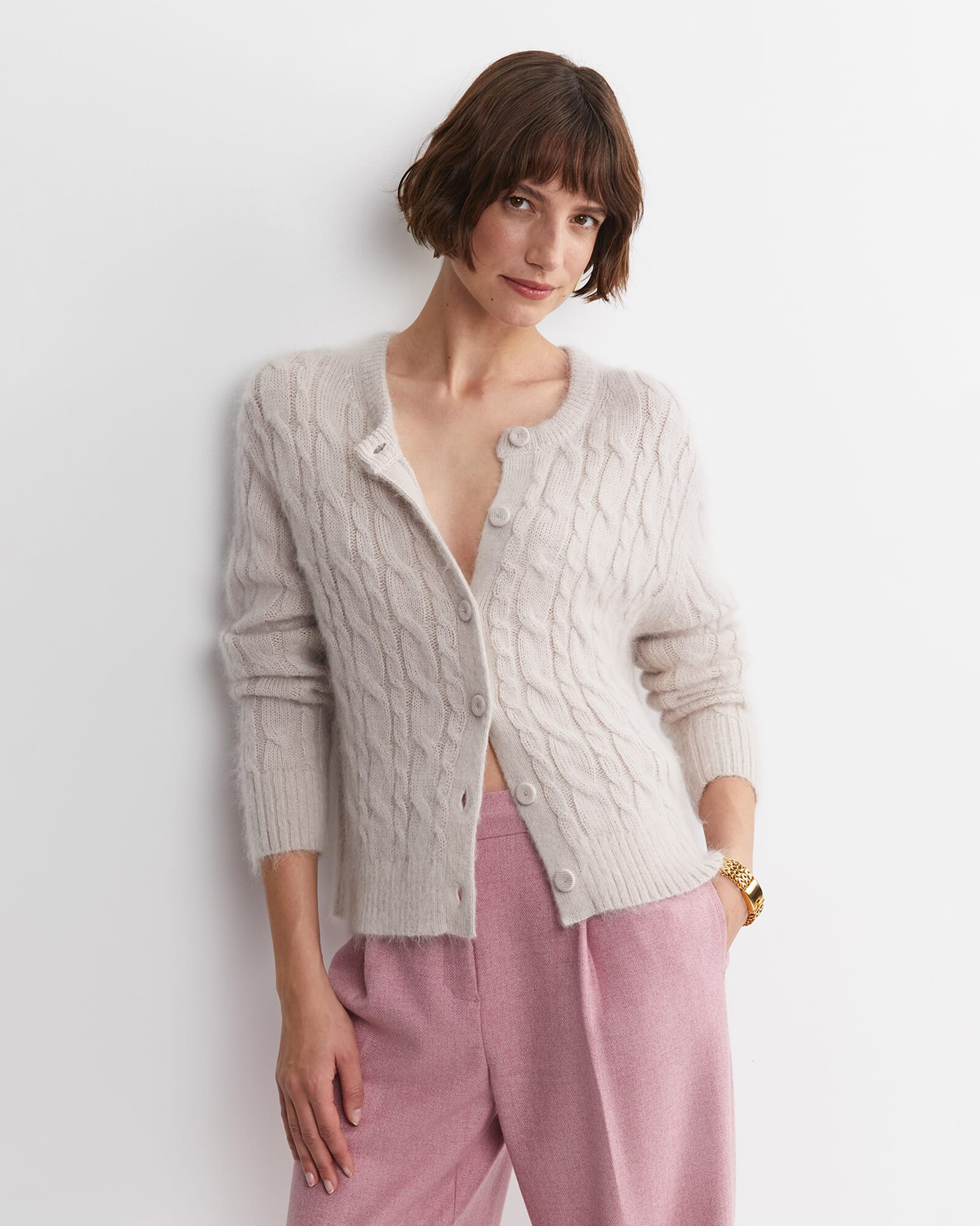 Tatiana Mohair Cable Cardigan