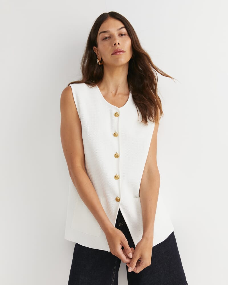 Maxine Milano Vest in MILK