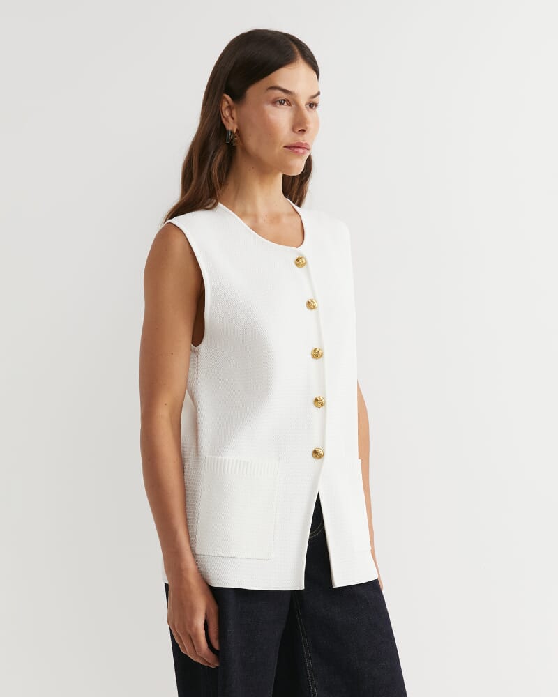 Maxine Milano Vest in MILK