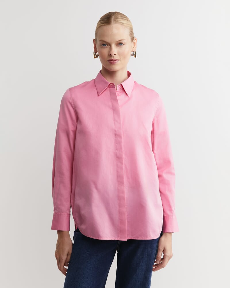 Hannah Cotton Silk Shirt in ROSEBERRY
