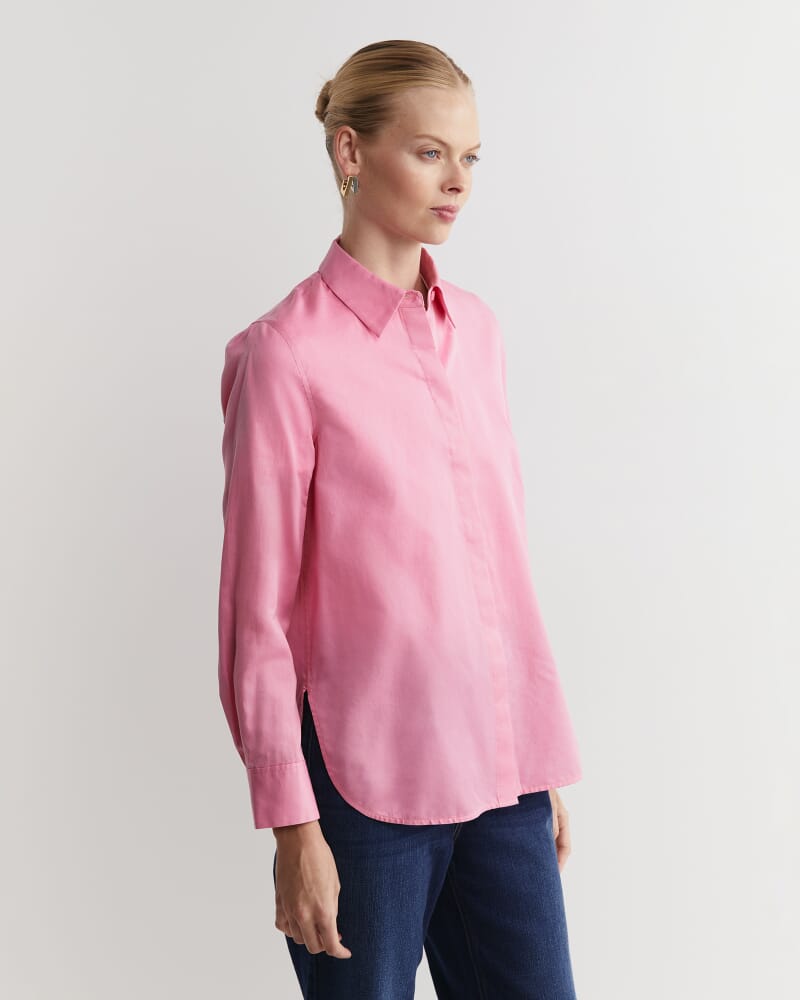 Hannah Cotton Silk Shirt in ROSEBERRY