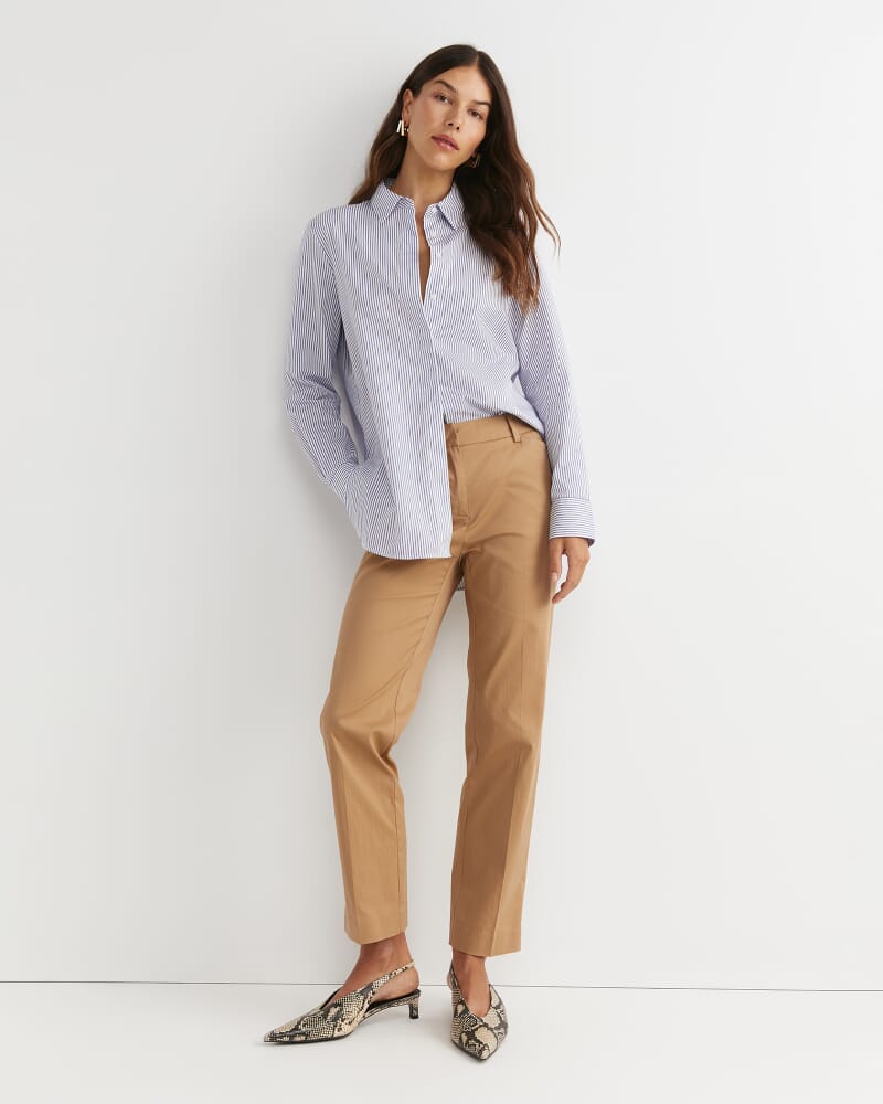 Priscilla Stripe Shirt in WHITE/BLUE