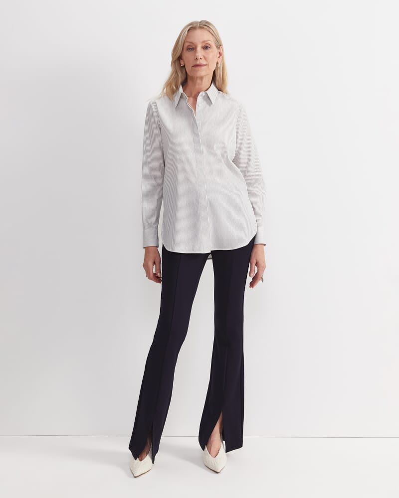 Priscilla Stripe Shirt in WHITE/KHAKI