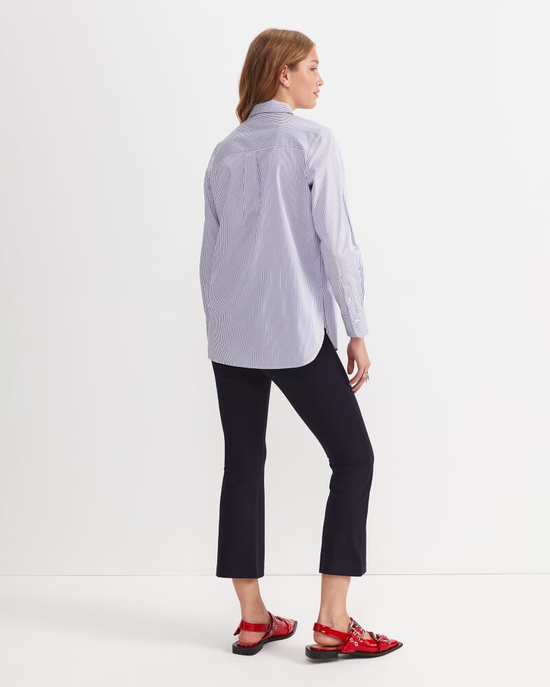 Priscilla Stripe Shirt in WHITE/NAVY