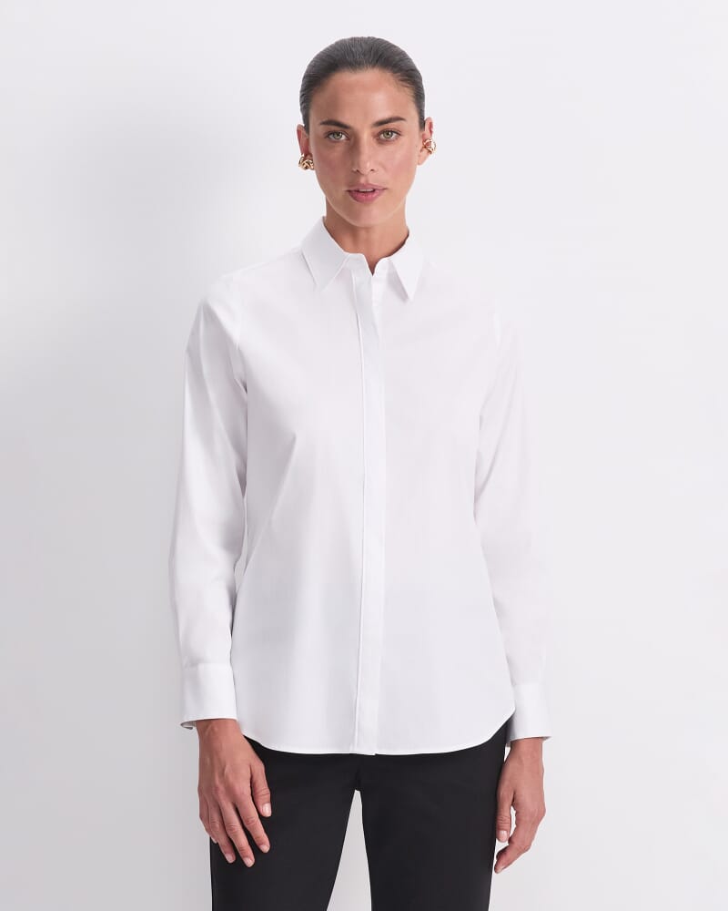 Georgia Long Sleeve Shirt in WHITE