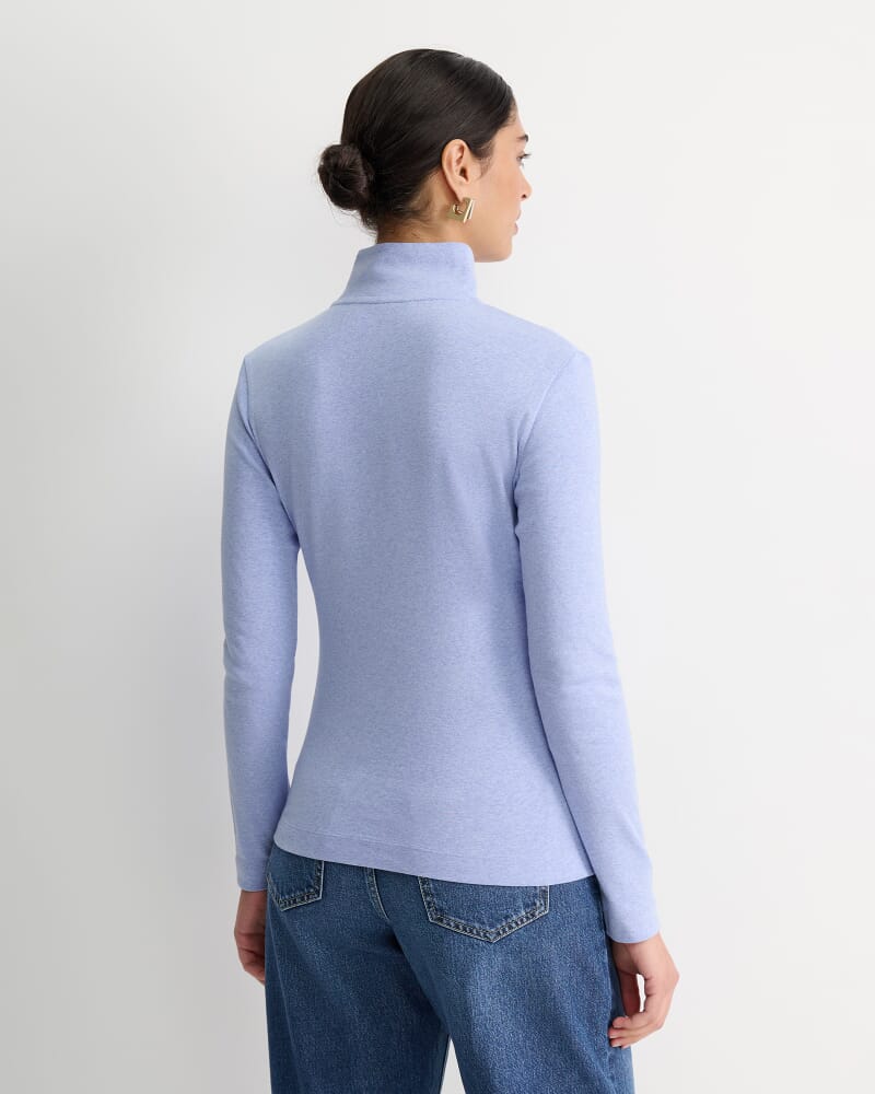 Lucy Snap Funnel Neck Top in BELLE BLUE
