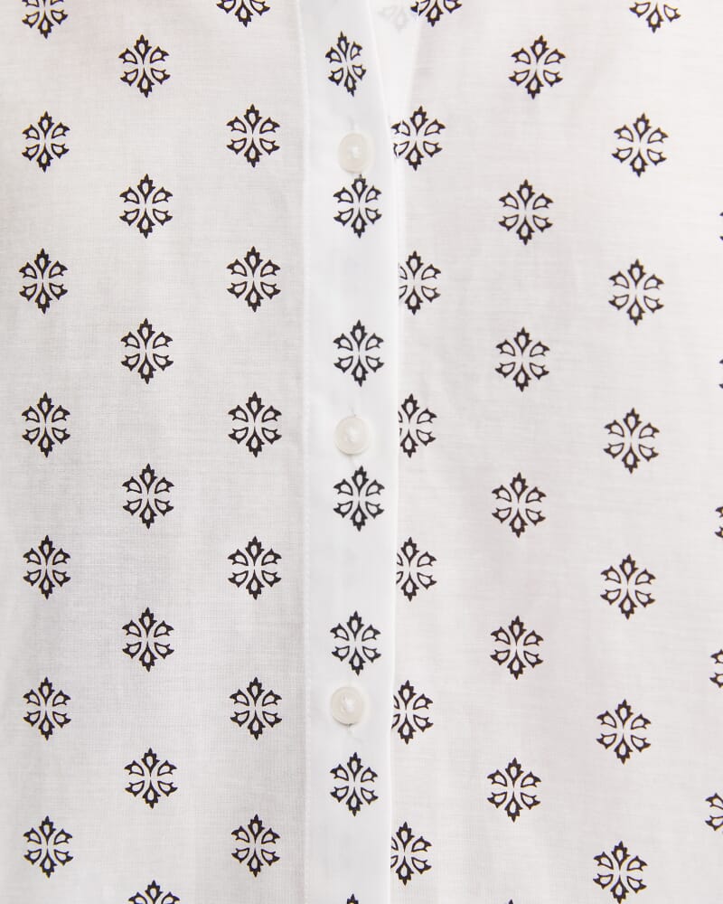 Alba Cotton Silk Shirt in IVORY/BLACK