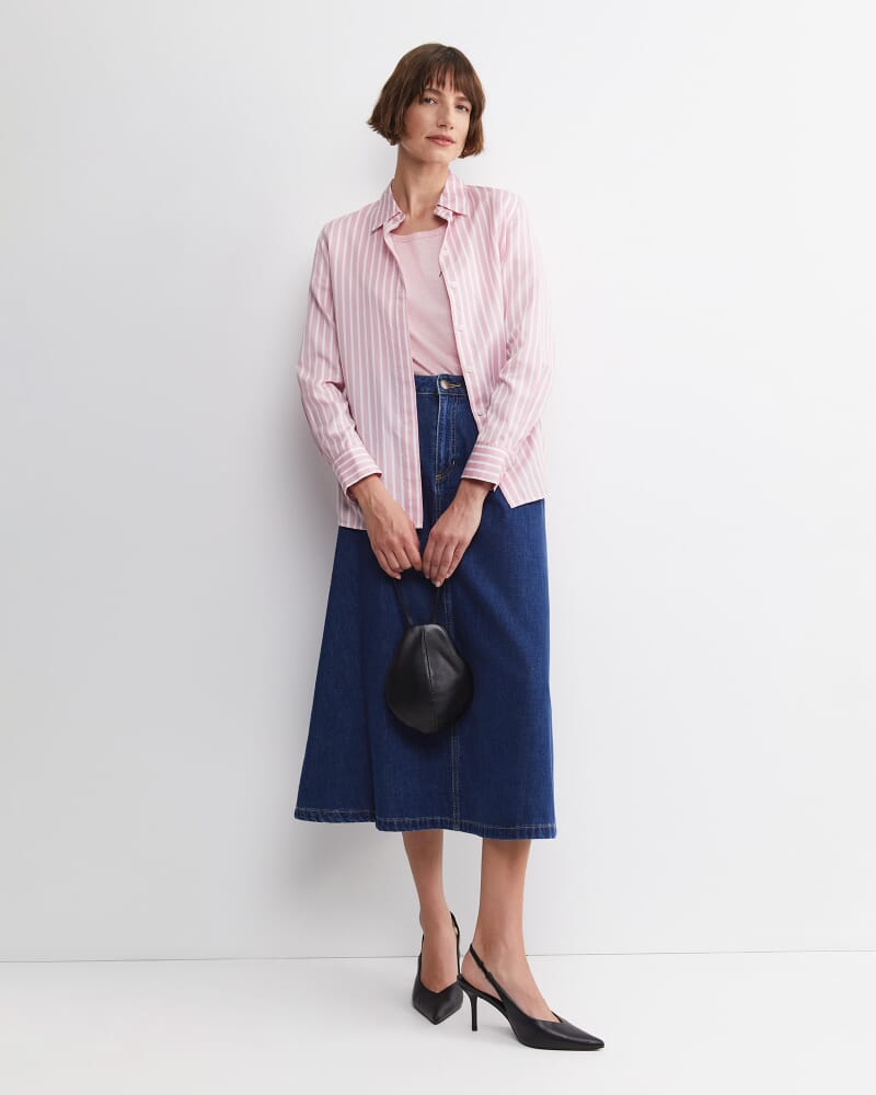 Joanna Cotton Melange Tee in PINK MELANGE