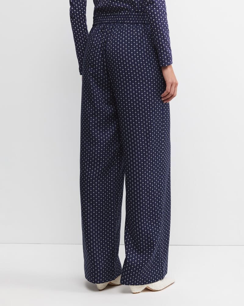 Geo Wide Leg Pant in NAVY/WHITE