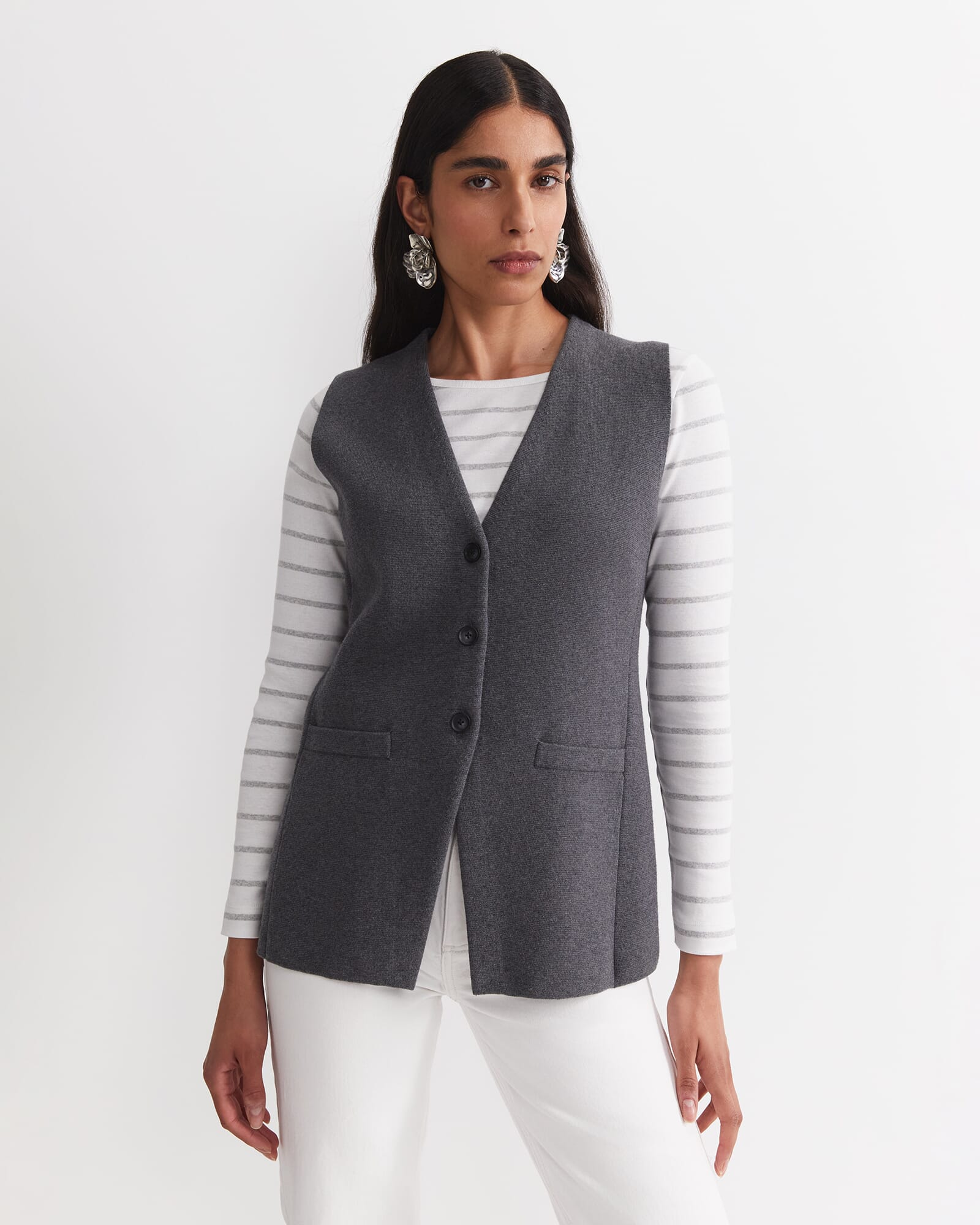 Cotton Cashmere Knit Vest