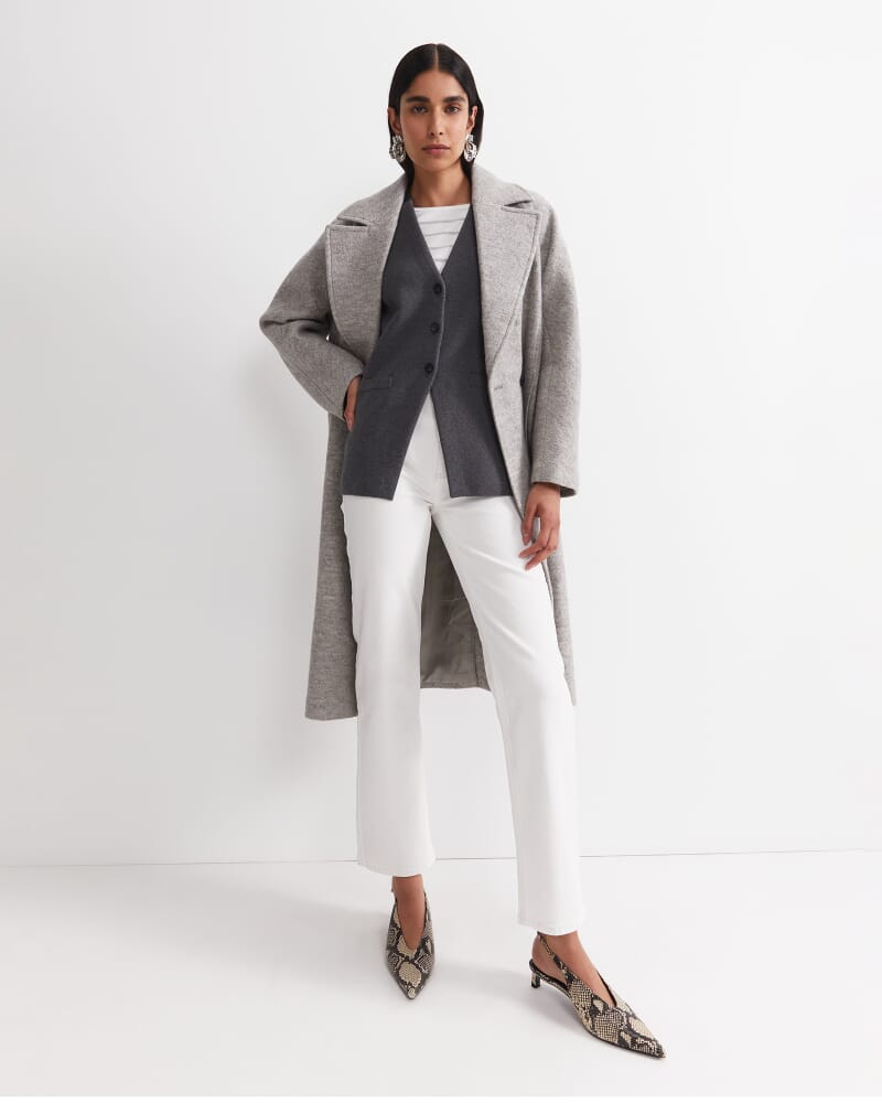 Cotton Cashmere Knit Vest in CHARCOAL