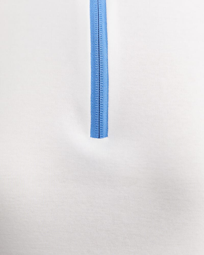 Lucy Zip Funnel Neck Top in IVORY/BLUE