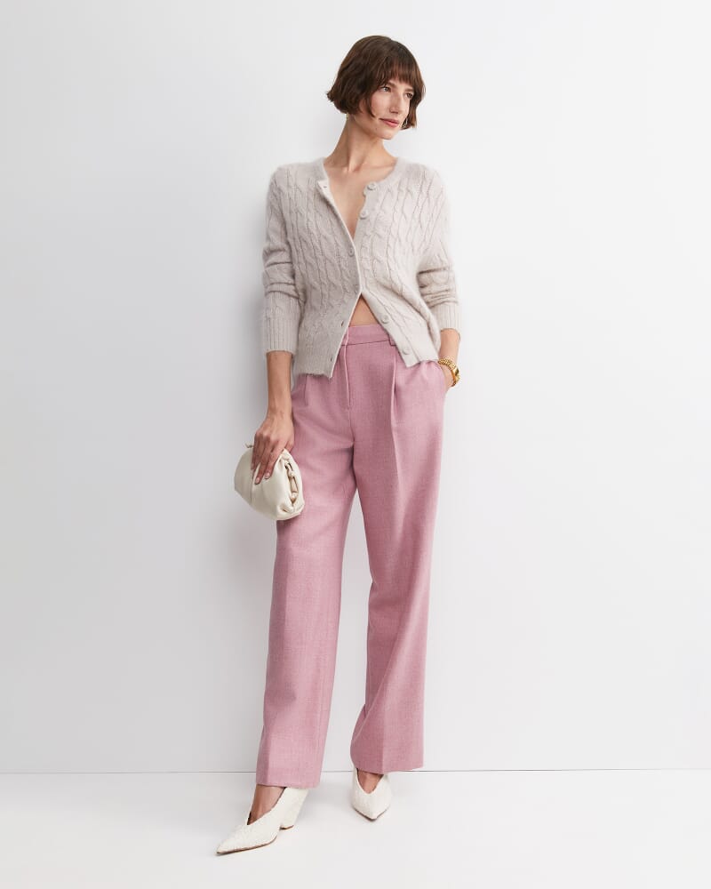 Frankie Wide Leg Pleat Pant in DUSTY PINK