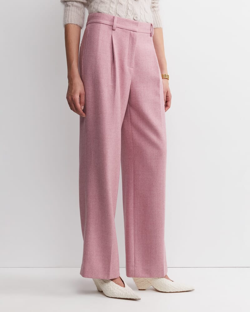 Frankie Wide Leg Pleat Pant in DUSTY PINK