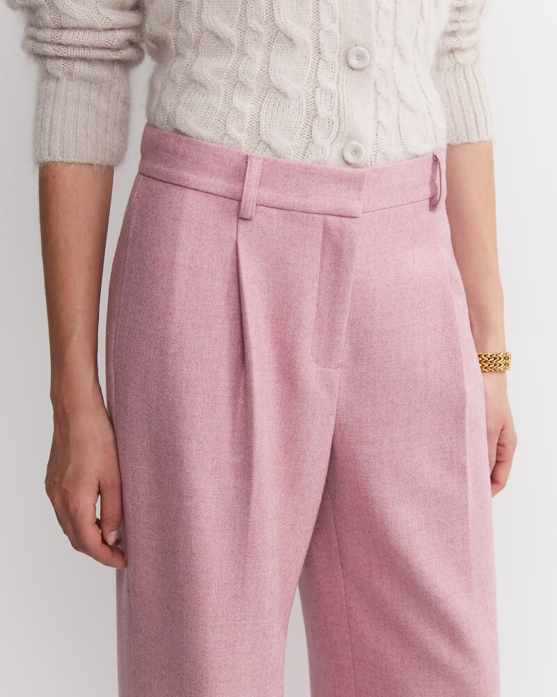 Frankie Wide Leg Pleat Pant in DUSTY PINK