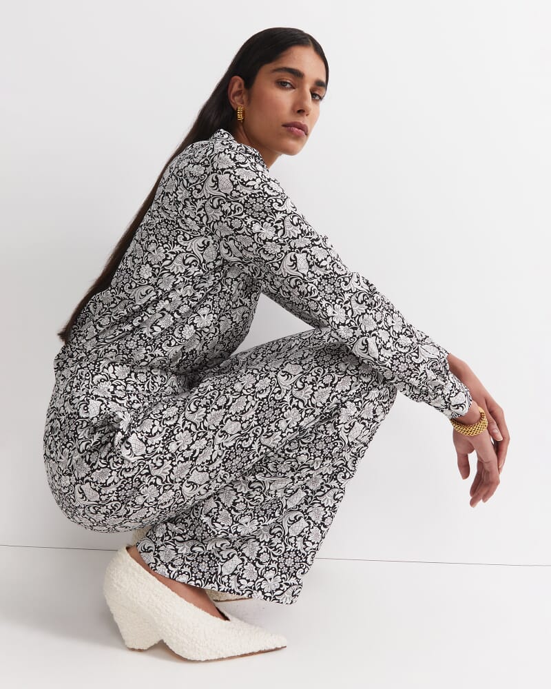 Robertson Liberty Wide Leg Pant in BLACK/WHITE