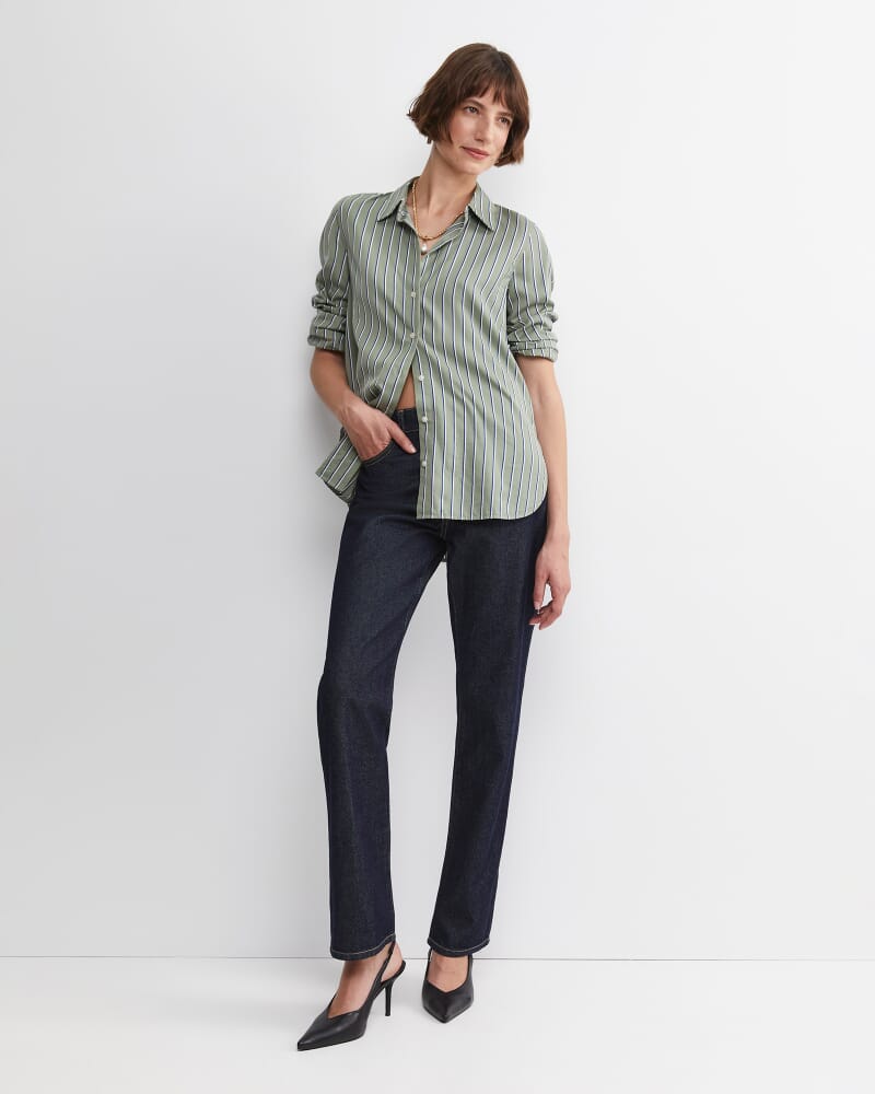 Pia Stripe Cotton Silk Shirt in MULTI