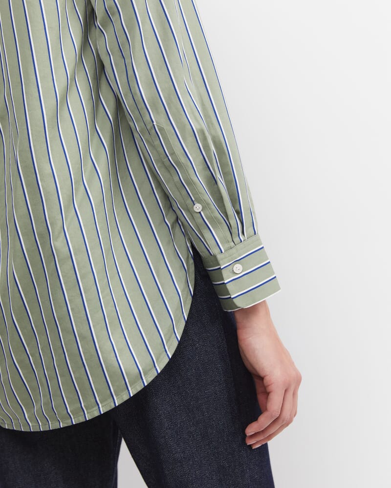 Pia Stripe Cotton Silk Shirt in MULTI