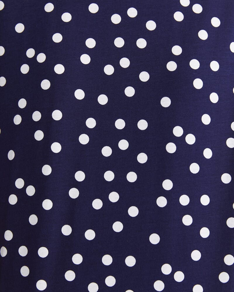 Polka Mercerised Tee in WHITE/NAVY
