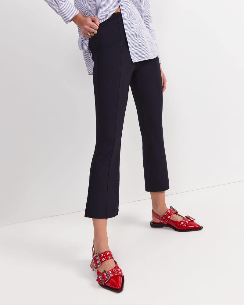 Polly Ponte Crop Flare in FRENCH NAVY