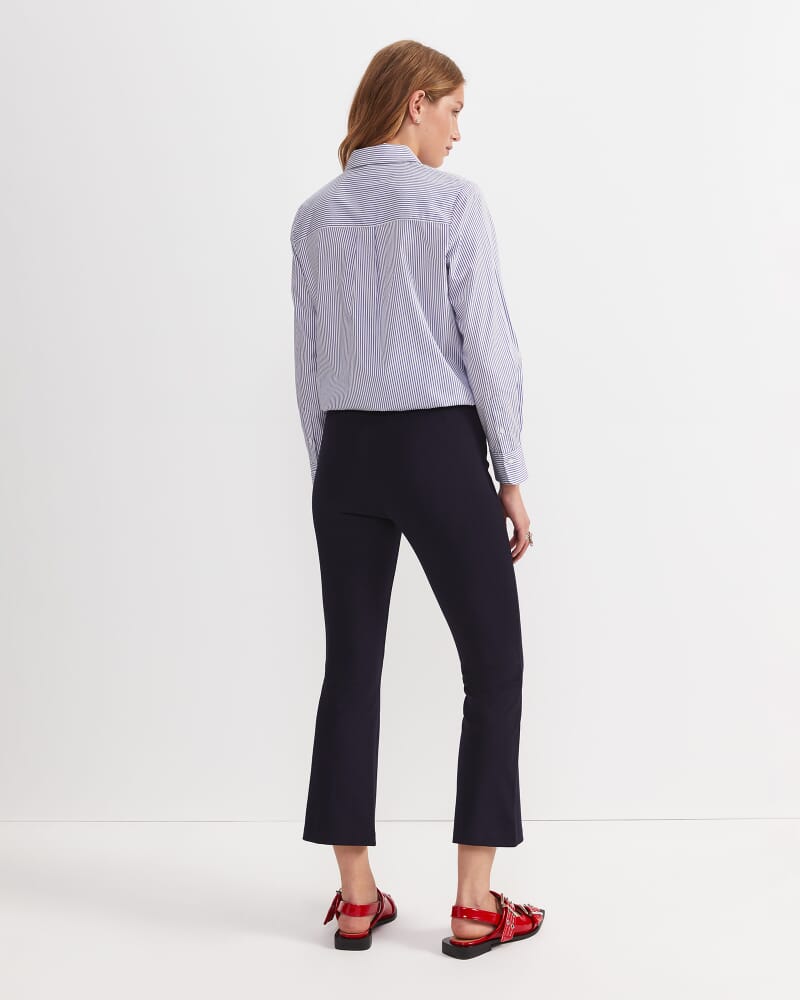 Polly Ponte Crop Flare in FRENCH NAVY