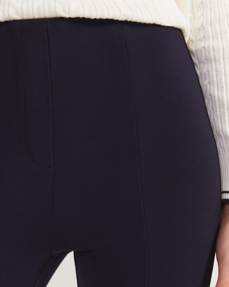 Polly Ponte Split Front Flare in BLACK