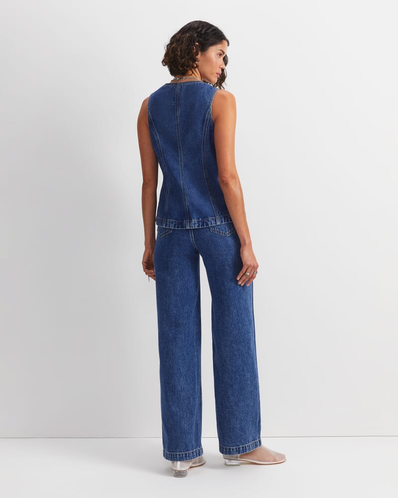 Allegra Patch Pocket Jean in MID WASH