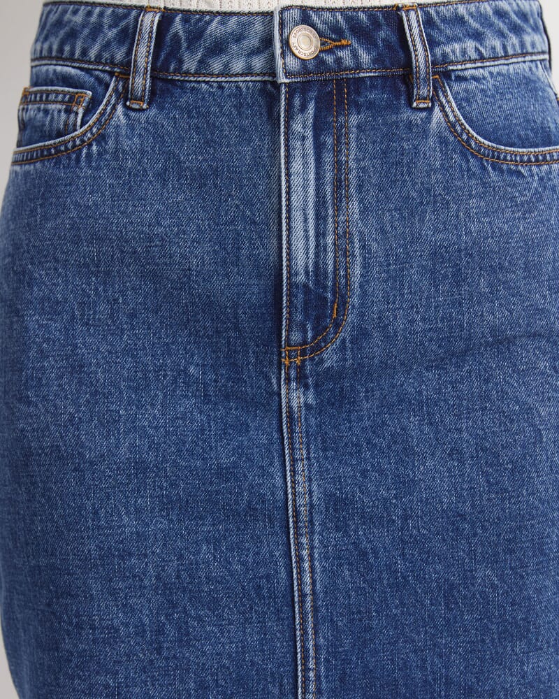 Allegra Denim Mini Skirt in MID WASH