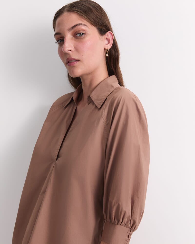 Lorelei Cotton Blouse in MOCHA