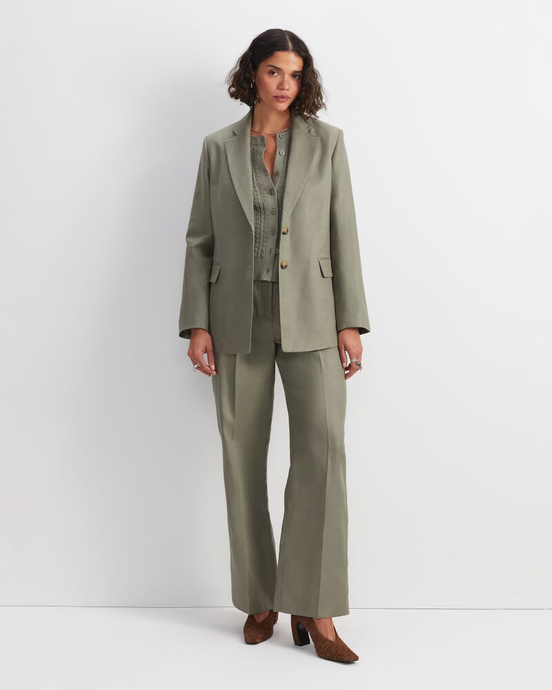 Clara Linen Jacket in SOFT KHAKI