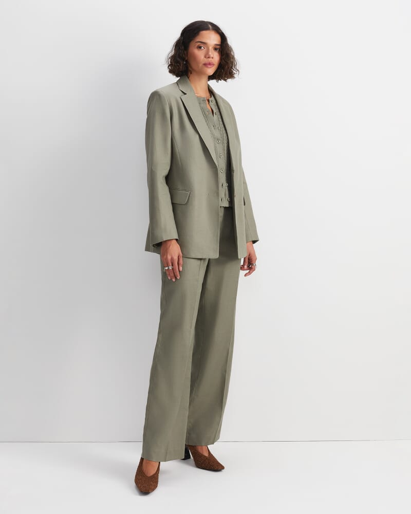 Clara Linen Jacket in SOFT KHAKI