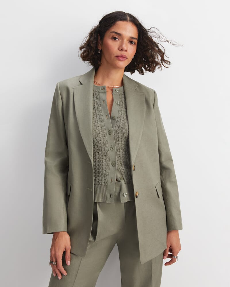 Clara Linen Jacket in SOFT KHAKI