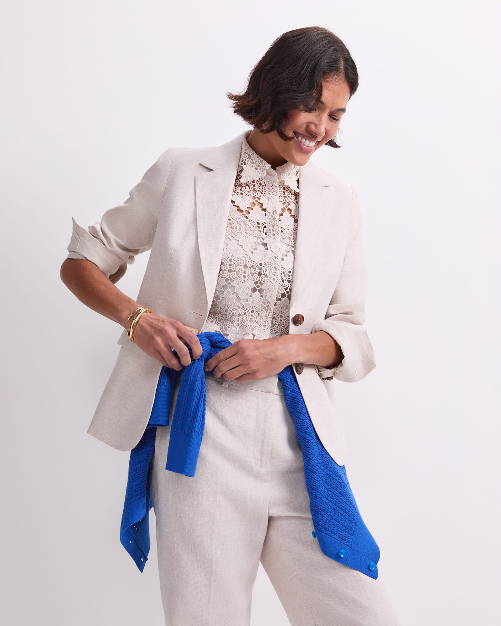 Freya Short Linen Blazer