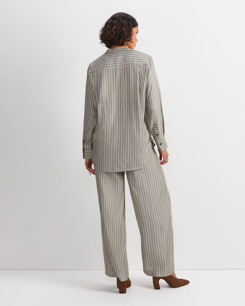 Solene Yarn-Dyed Shirt in KHAKI/WHITE