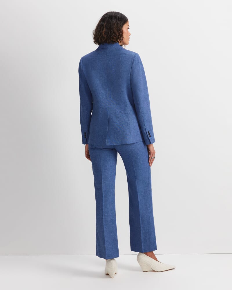 Saint Textured Single Breasted Blazer in NAVY/BLUE