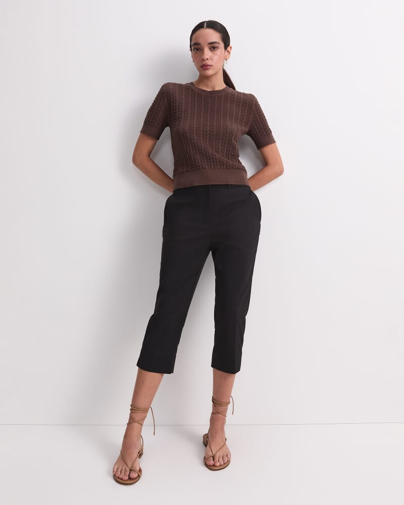 Yvette Pedal Pusher Pant in BLACK