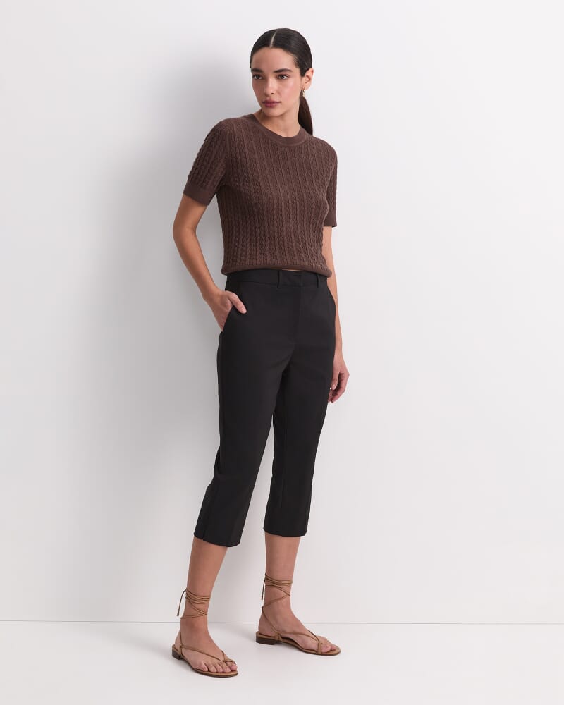 Yvette Pedal Pusher Pant in BLACK