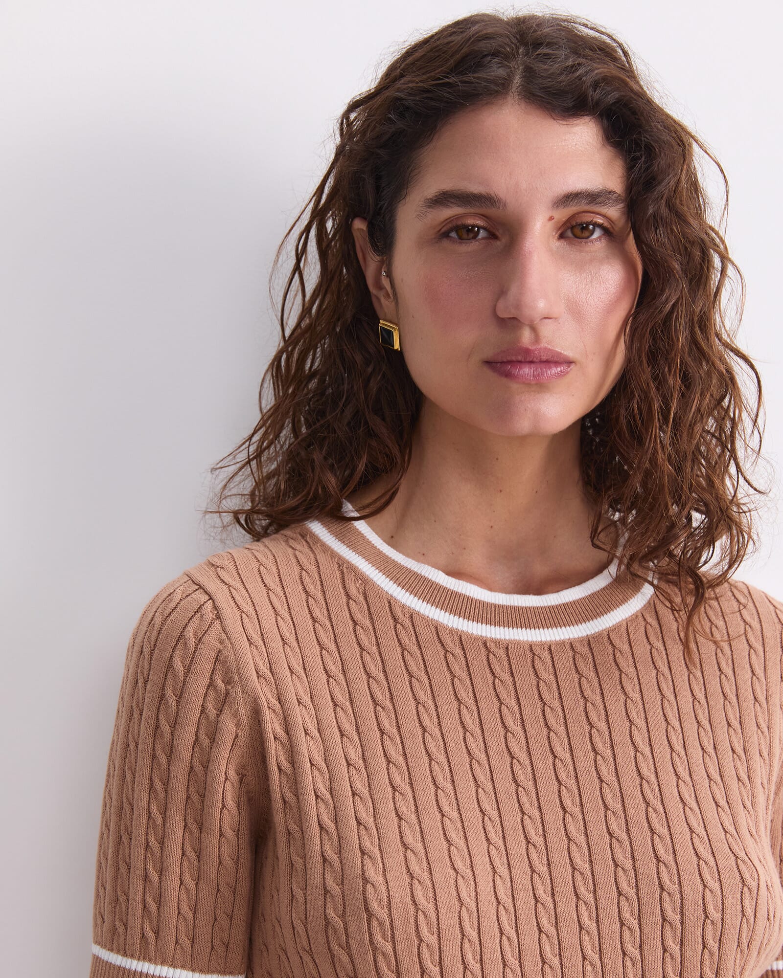 Elka Cable Short Sleeve Knit