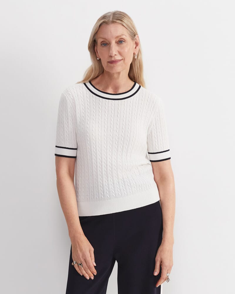 Elka Cable Short Sleeve Knit